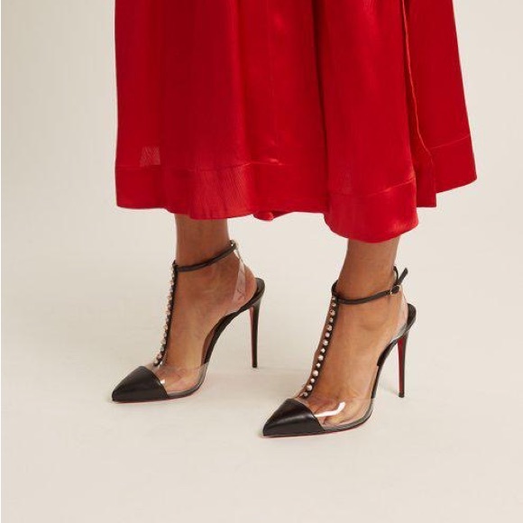 Christian Louboutin Nosy Spikes 100 KID/PVC - Picture 2 of 16